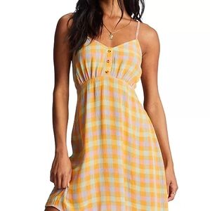 💛 Billabong “As If” Crinkle-Textured Mini Dress – Size Small (NWOT)